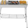 LEADZM Holzkohlegrill, Edelstahl Camping Klappgrill,70x31x71cm Außen, Terrasse, Camping, Grillparty, 5-10 Personen Verwendung (100x31x71cm) 23