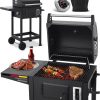 Juskys Holzkohlegrill Missouri mit Deckel - Große Grillfläche, Grillrost, variable Kohlewanne - Holzkohle Grill Grillwagen mit Räder & Abdeckhaube 13