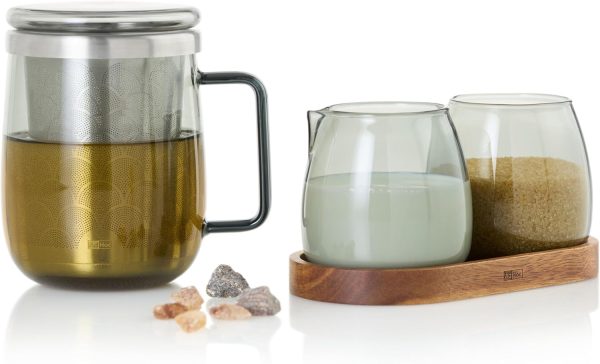 AdHoc TK63 Teeglas mit Griff YUNA 560 ml | Premium Tee-Tasse aus Borosilikatglas mit Feinfilter aus Edelstahl | mundgeblasenes Unikat im skandinavischen Design 3