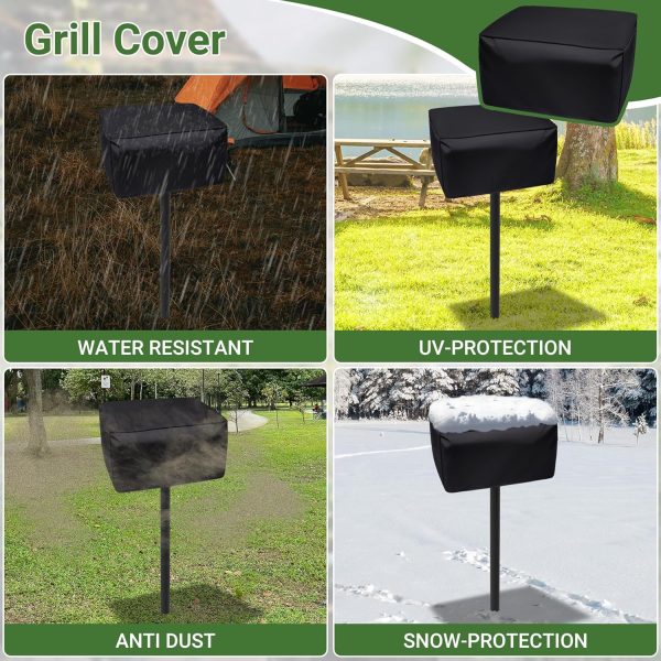 Toriexon Parkgrill mit Edelstahl-Grillrost, robuster Holzkohlegrill im Park-Stil mit Grillabdeckung, Outdoor-Park-Grill für Hinterhof, Camping, 40,6 x 40,6 x 20,3 cm (L x B x H) 4